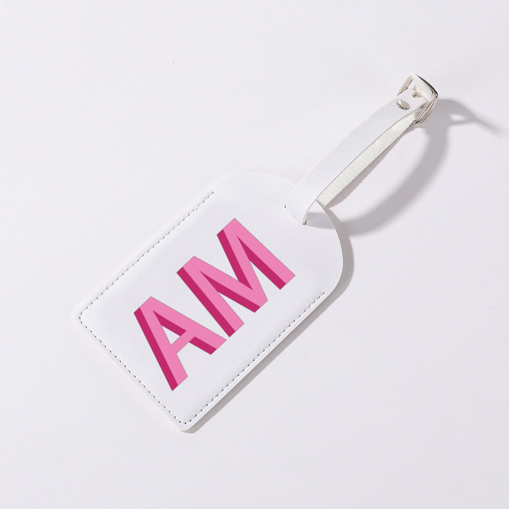 WHITE MONOGRAM SHADOW LUGGAGE TAG
