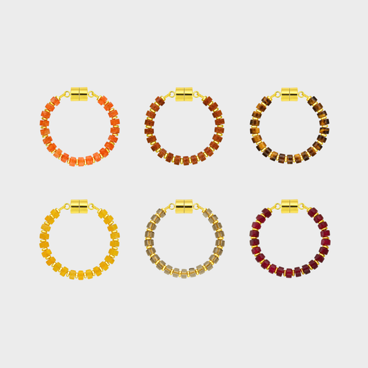 Sienna Decadence set of 6 magnetic wine charms with gold hardware