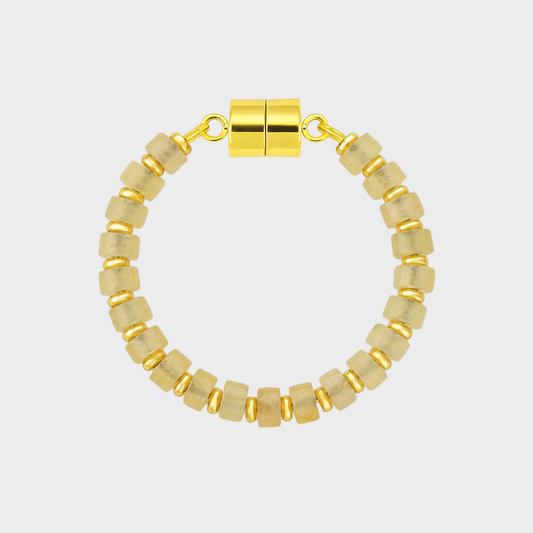 Champagne Zircon magnetic wine charm with gold hardware