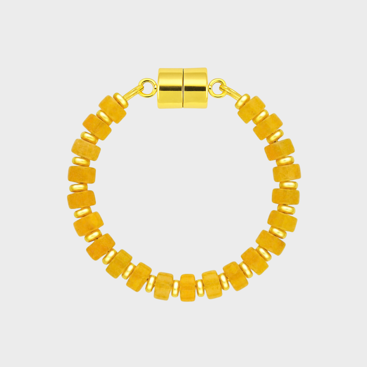 Citrine magnetic wine charm with gold hardware