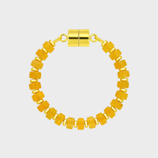 Citrine magnetic wine charm with gold hardware