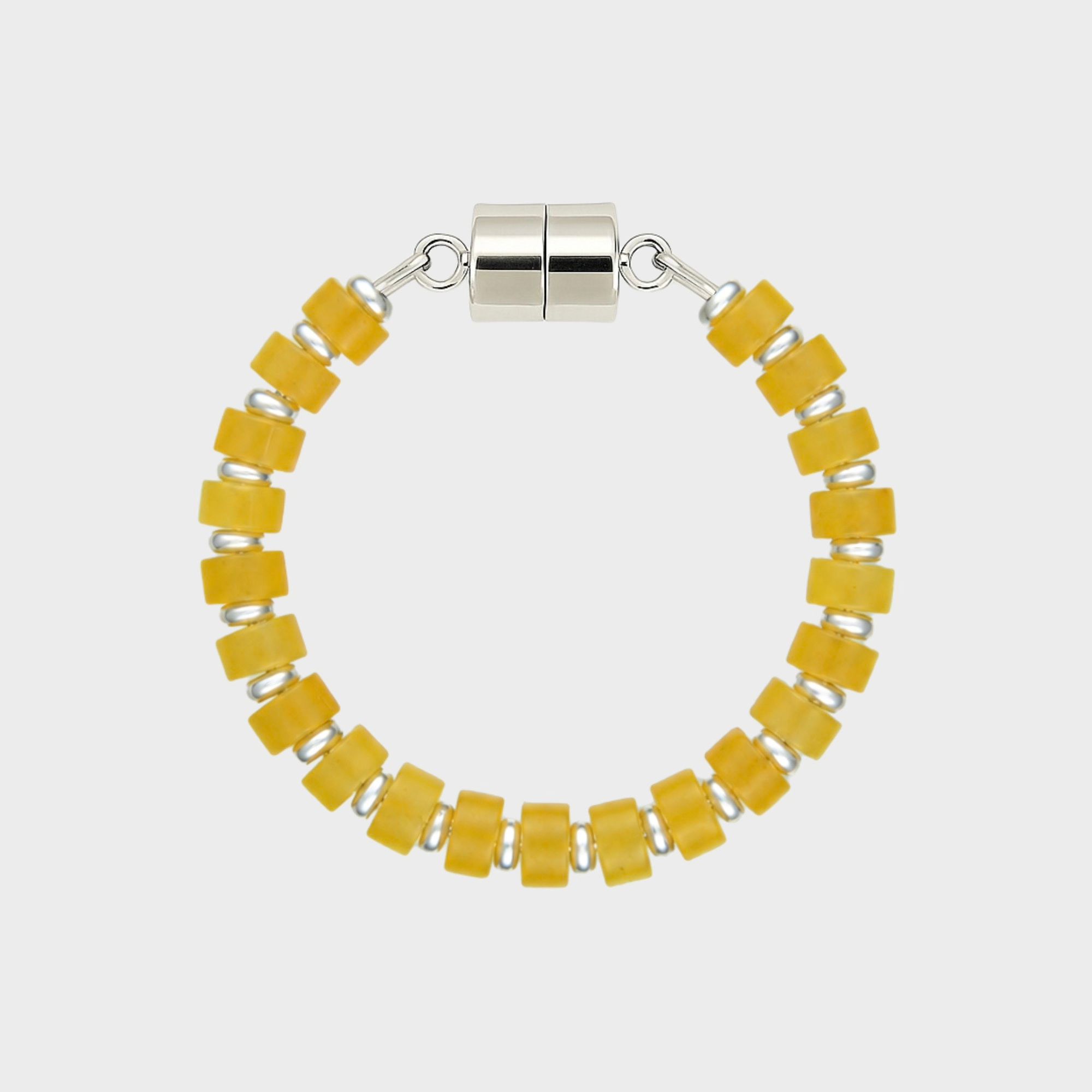 Citrine magnetic wine charm with silver hardware