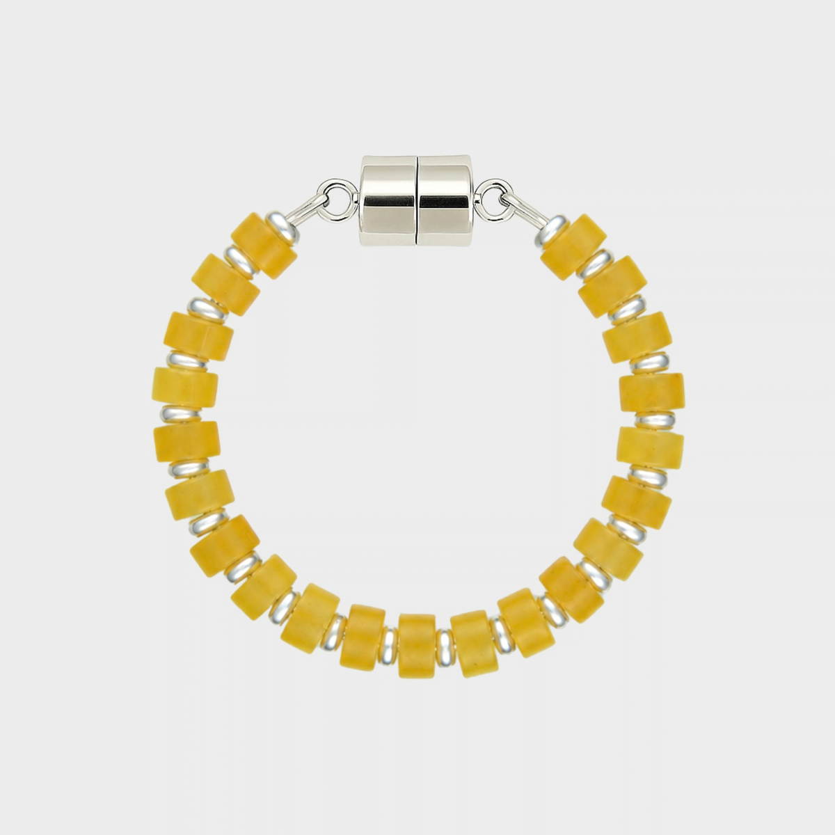 Citrine magnetic wine charm with silver hardware