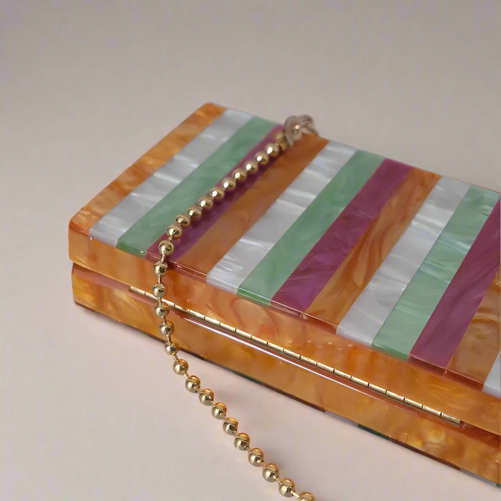 CANDY STRIPED CLUTCH