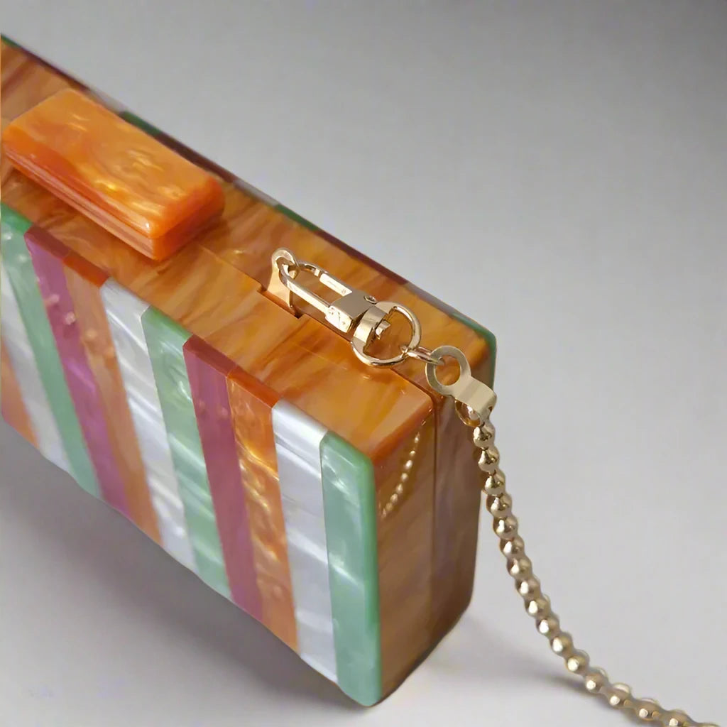 CANDY STRIPED CLUTCH