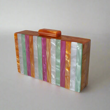 CANDY STRIPED CLUTCH