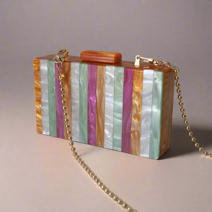 CANDY STRIPED CLUTCH