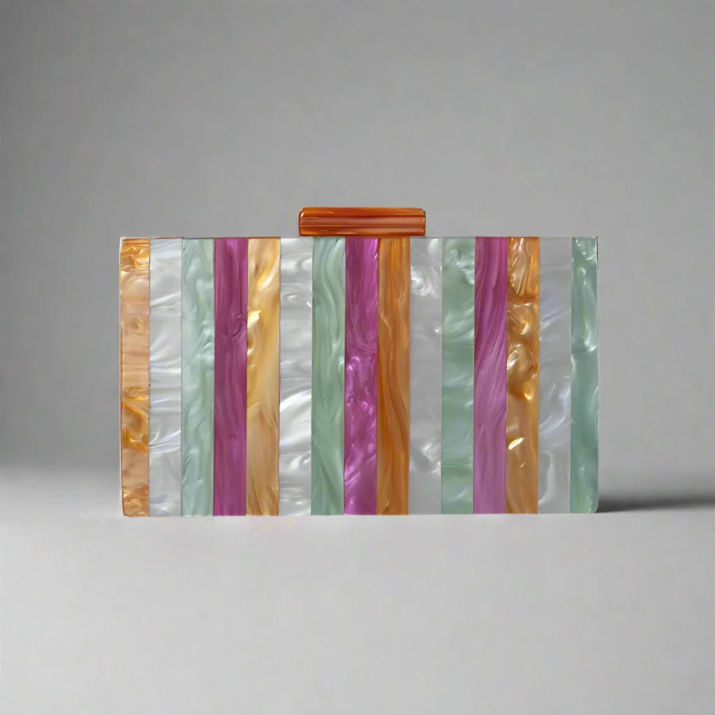 CANDY STRIPED CLUTCH