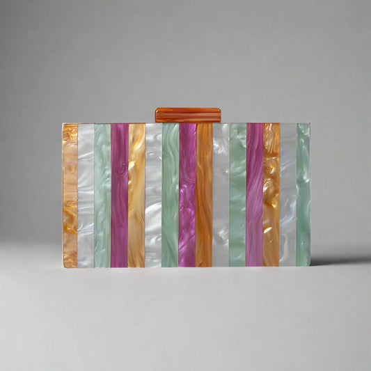 CANDY STRIPED CLUTCH