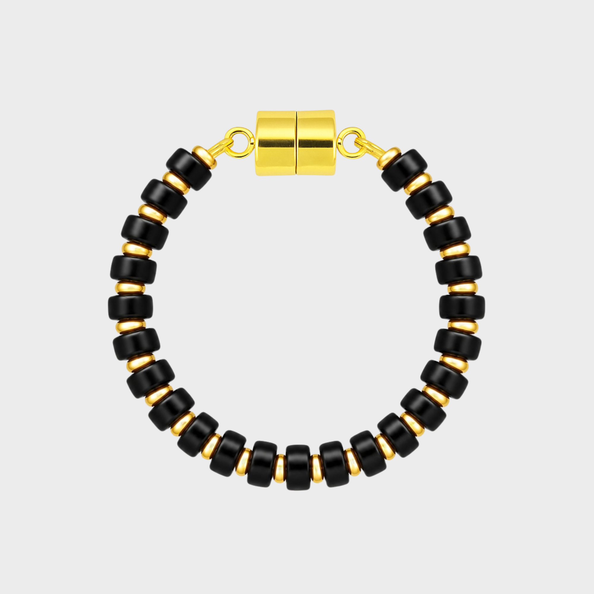 Black Onyx magnetic wine charm with gold hardware