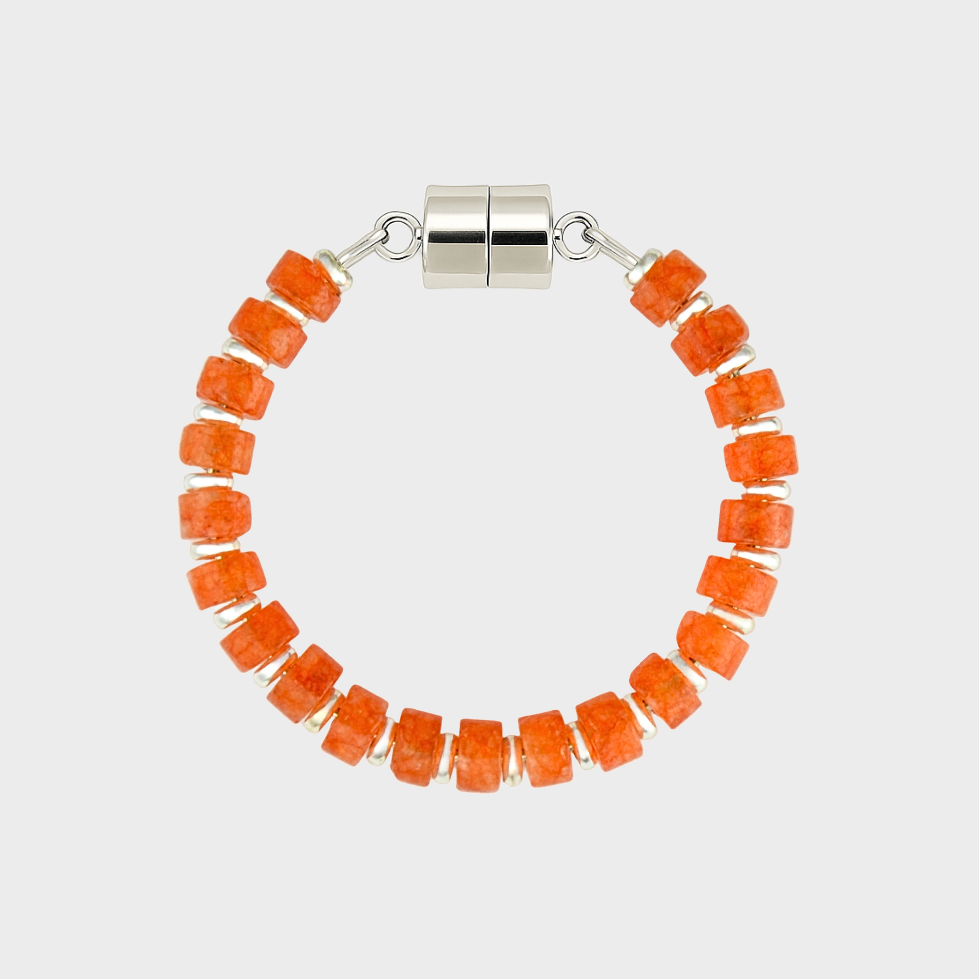 Mandarin Garnet magnetic wine charm with silver hardware