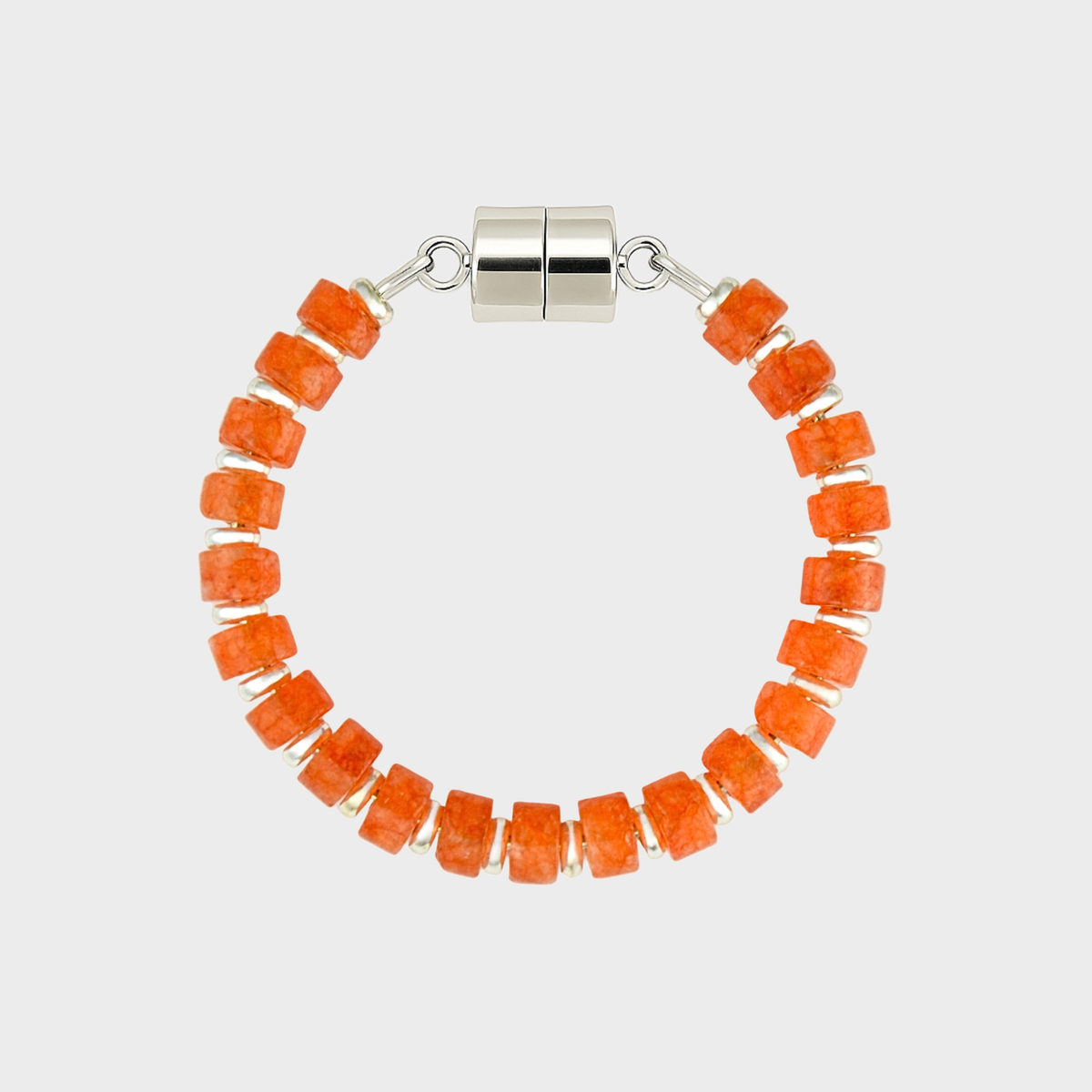 Mandarin Garnet magnetic wine charm with silver hardware