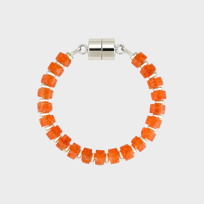Mandarin Garnet magnetic wine charm with silver hardware