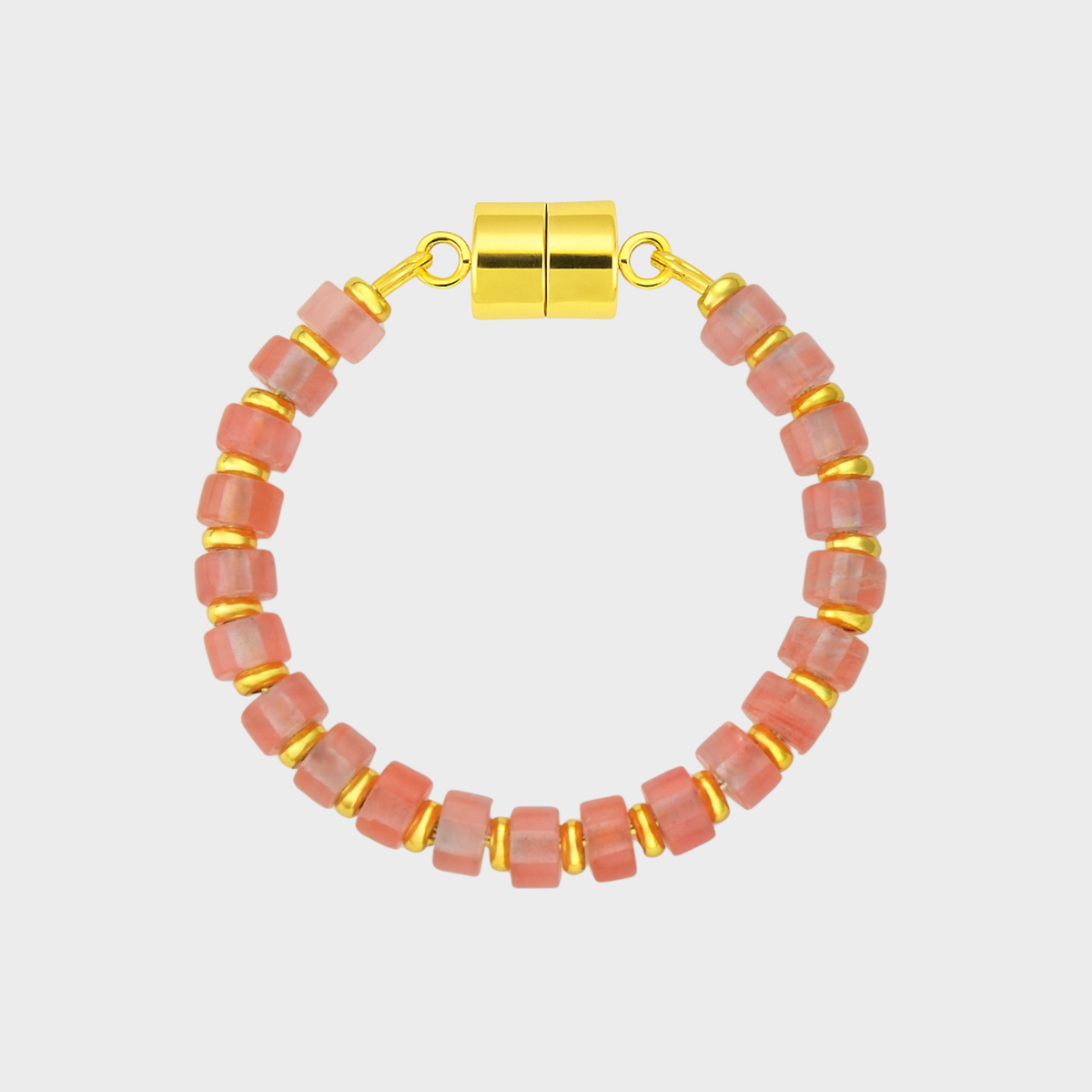 Morganite magnetic wine charm with gold hardware