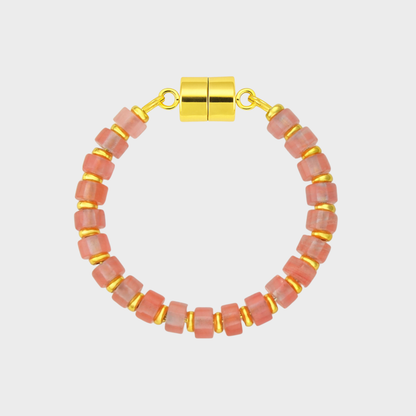 Morganite magnetic wine charm with gold hardware