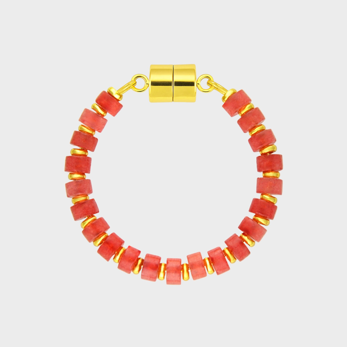 Red Carnelian magnetic wine charm with gold hardware