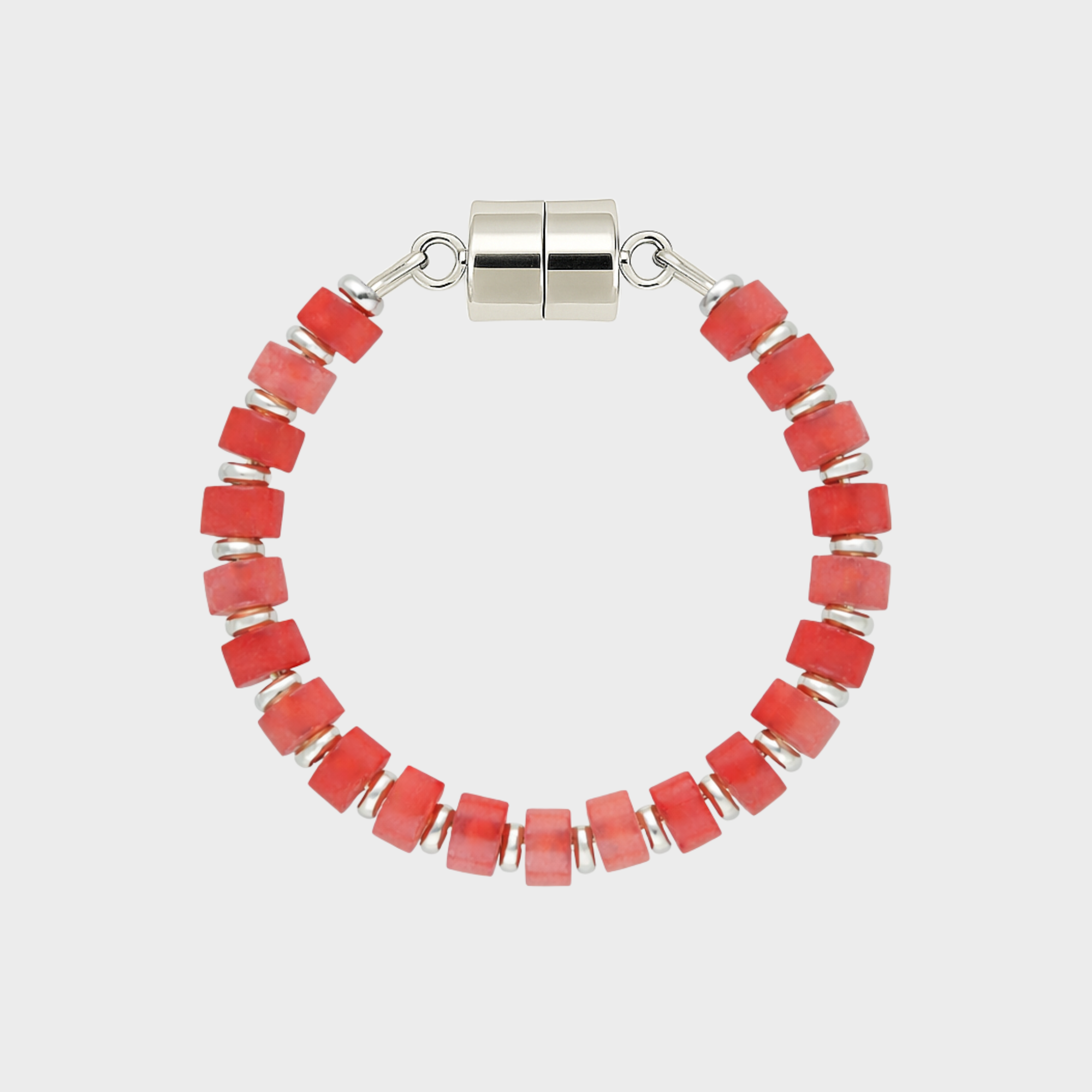 Red Carnelian magnetic wine charm with silver hardware