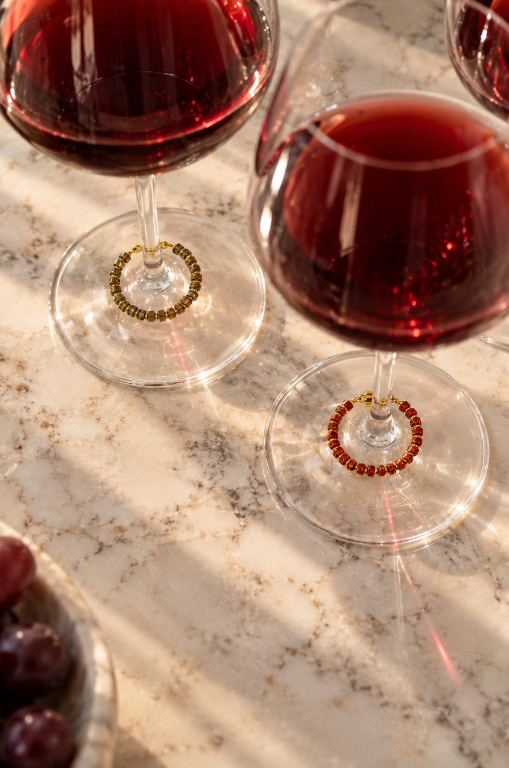 House of Hez Magnetic Wine Charms Set of 2 on Wine Glasses