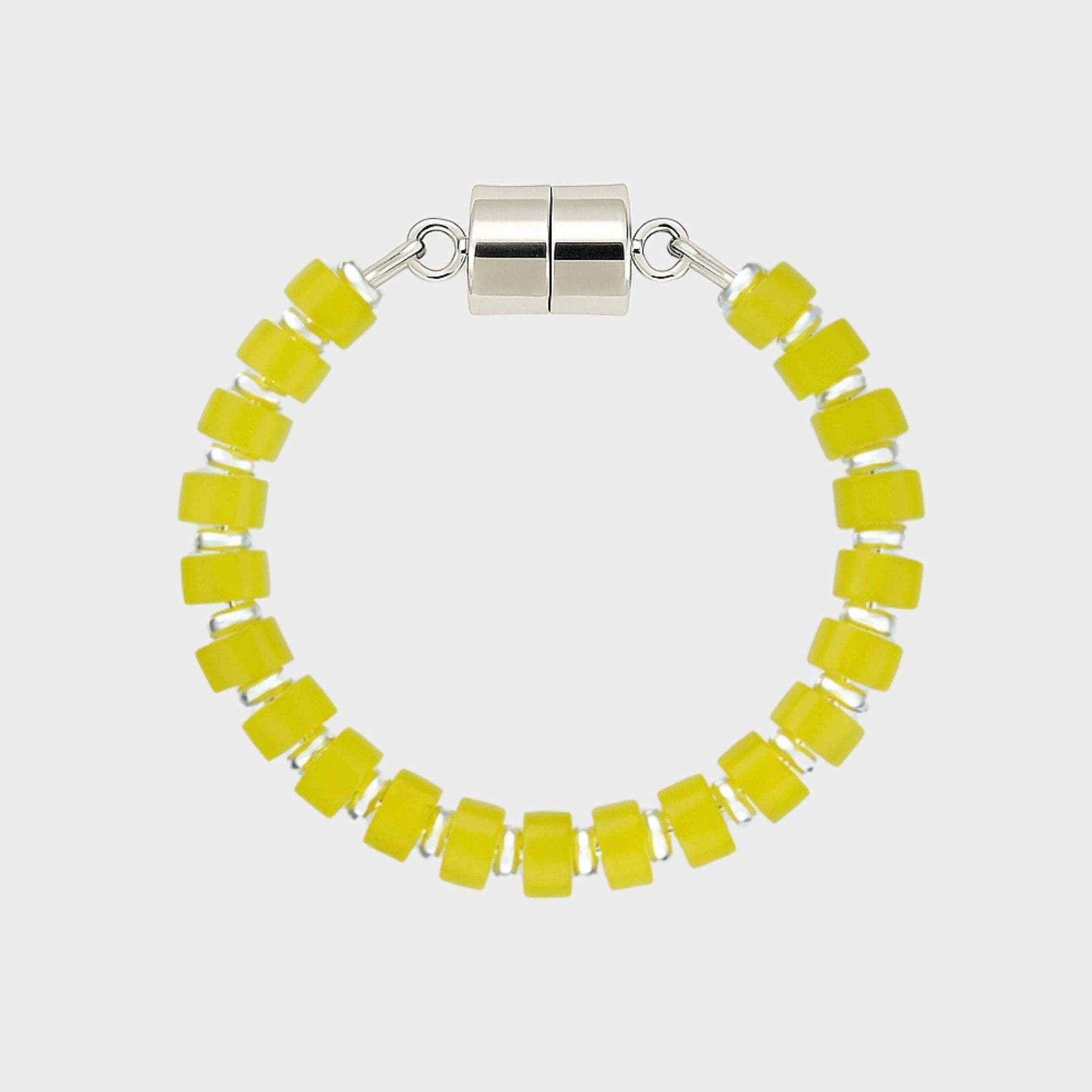Lemon Quartz magnetic wine charm with silver hardware
