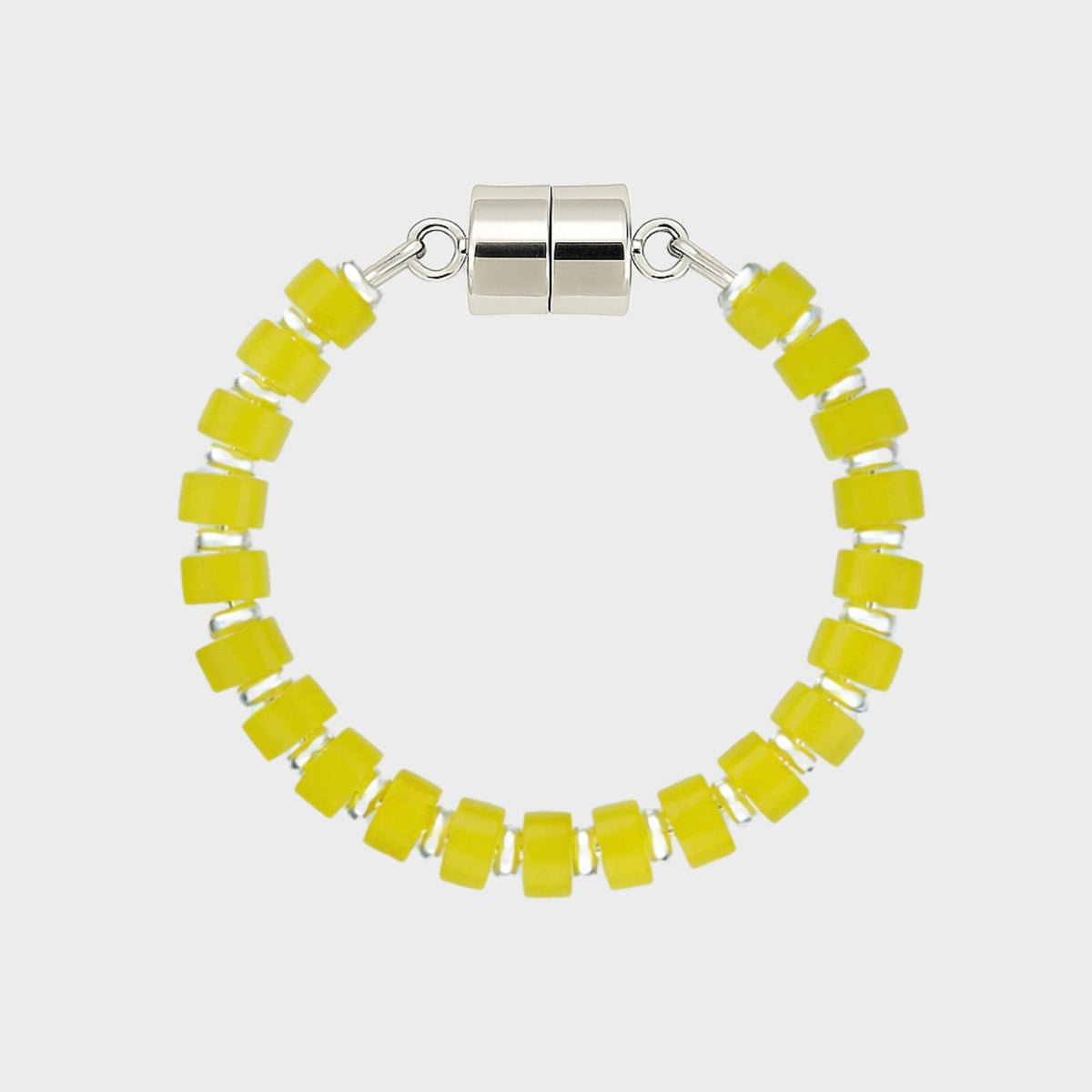 Lemon Quartz magnetic wine charm with silver hardware
