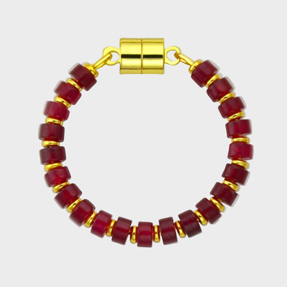 Magnetic Wine Charm - Ruby Red with Gold Metal