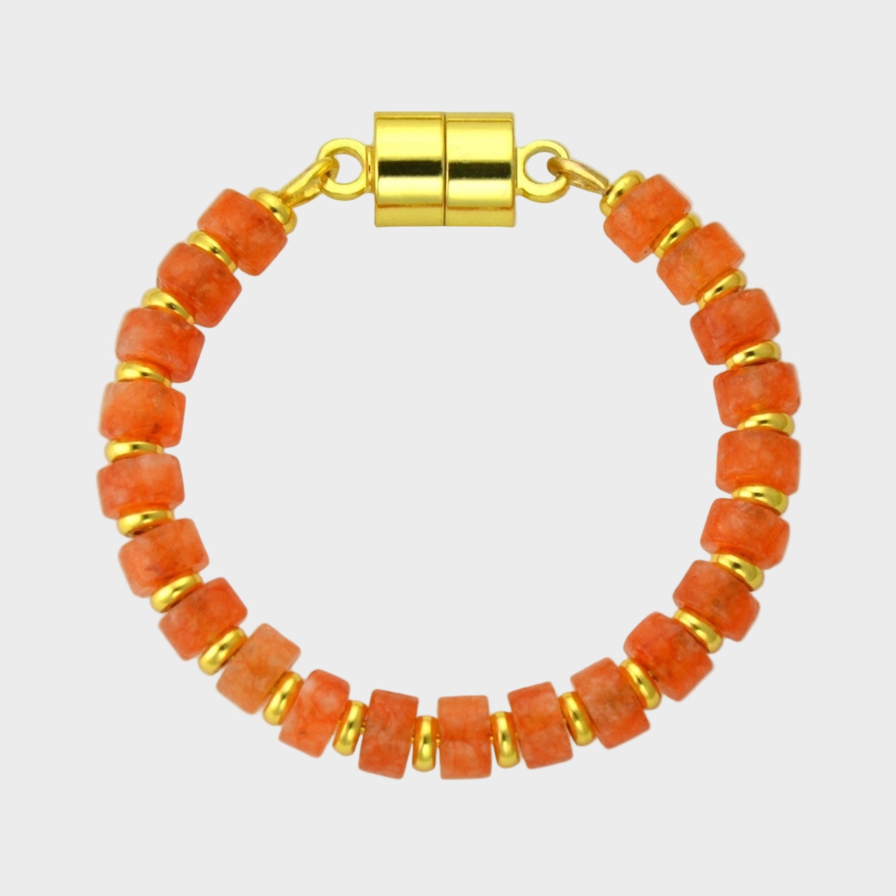 Magnetic Wine Charm Orange with Gold Metal