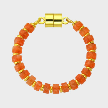 Magnetic Wine Charm Orange with Gold Metal