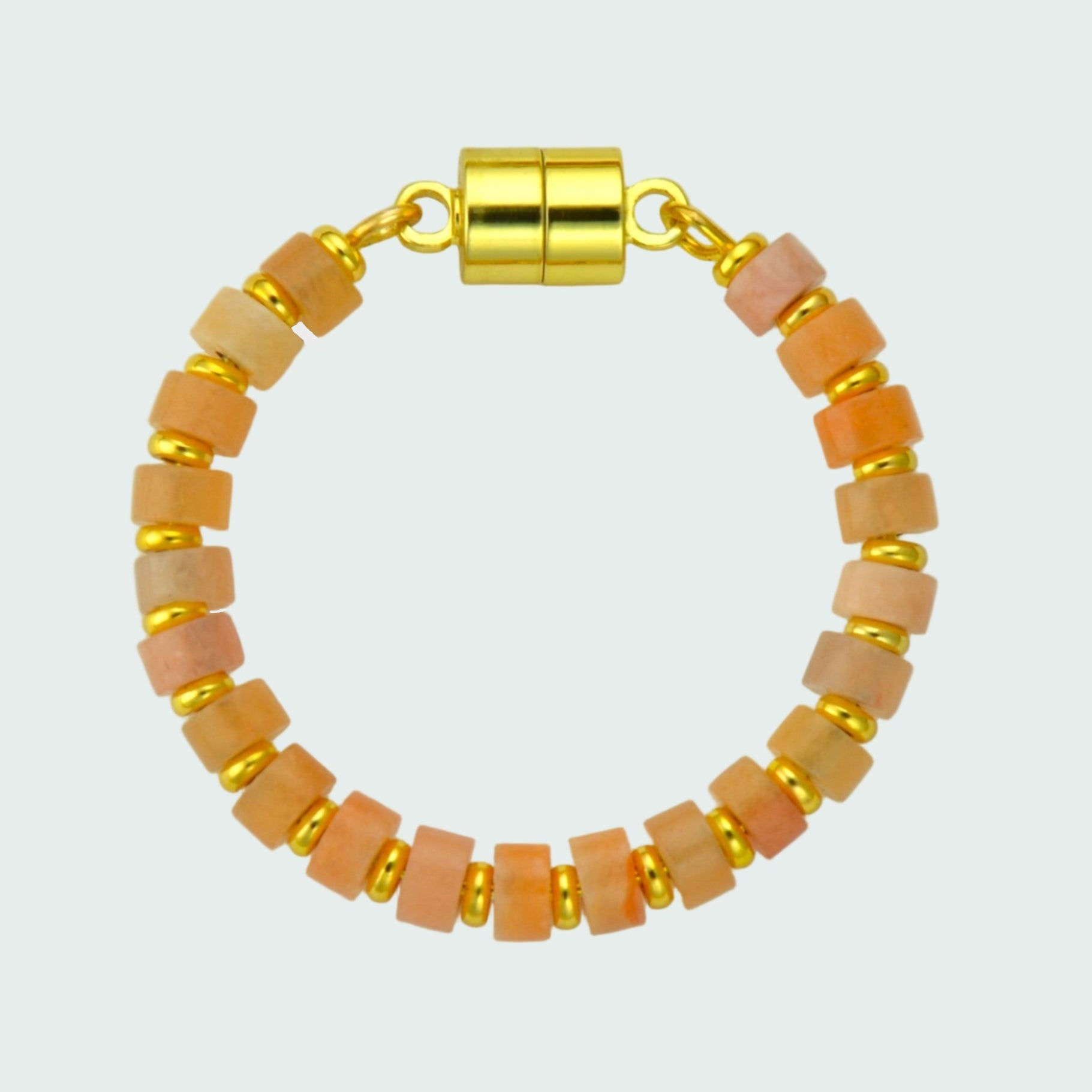 Magnetic Wine Charm Peach with Gold Metal