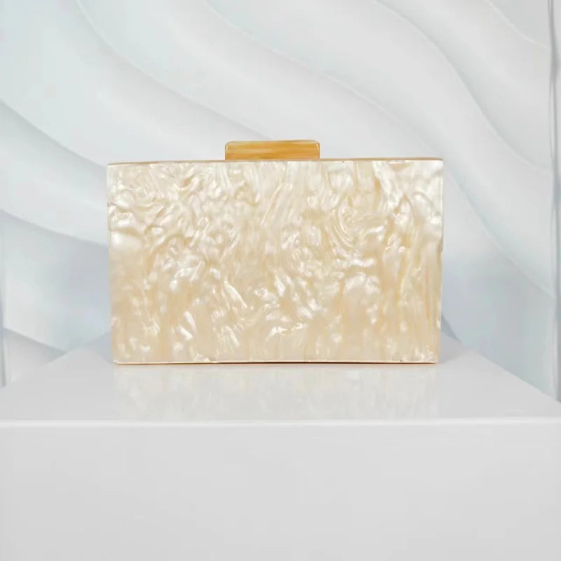 DIAMOND PATCHWORK ACRYLIC CLUTCH