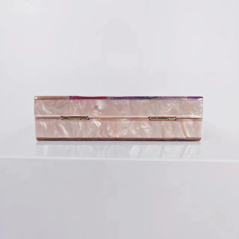 DIAMOND PATCHWORK ACRYLIC CLUTCH