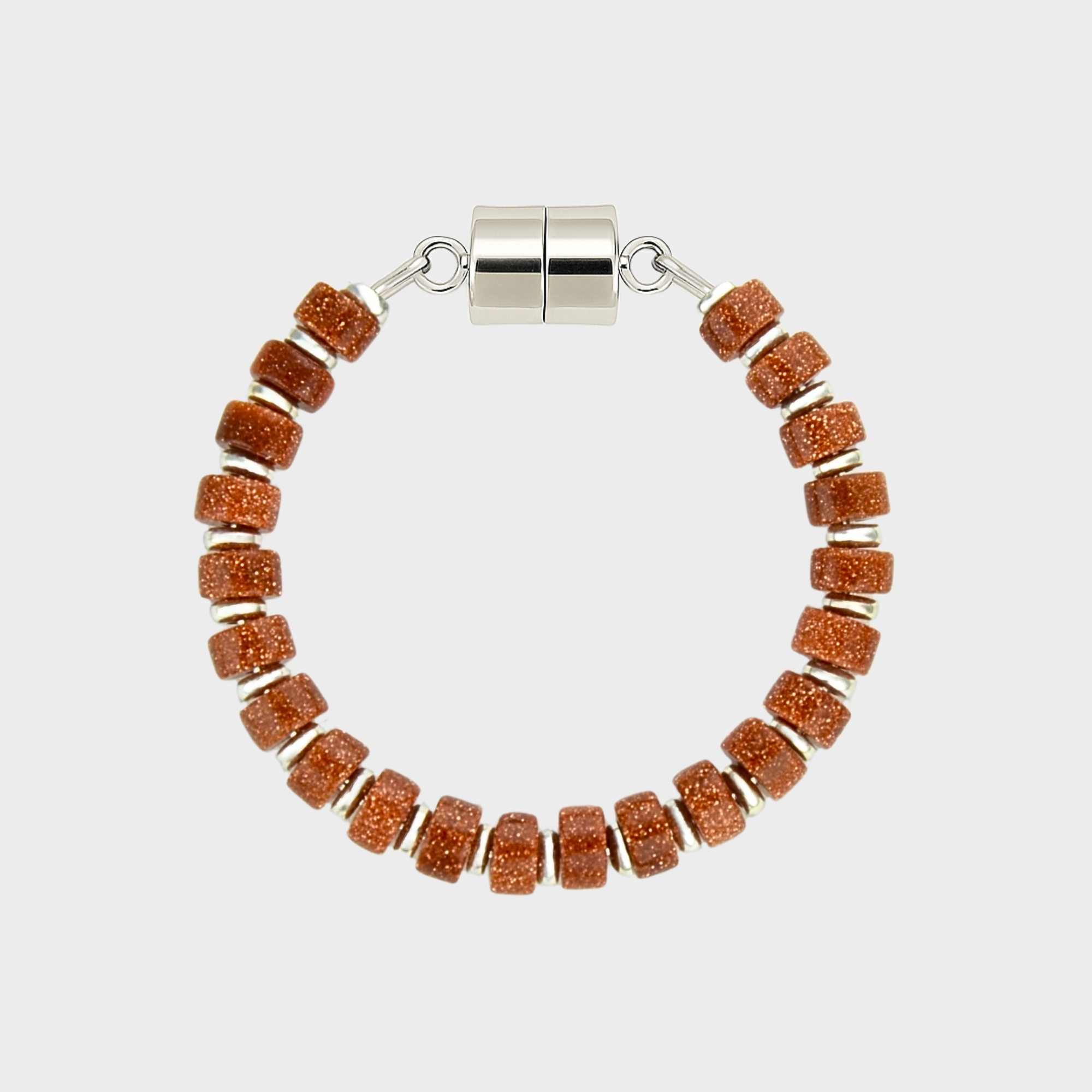 Sunstone magnetic wine charm with silver hardware