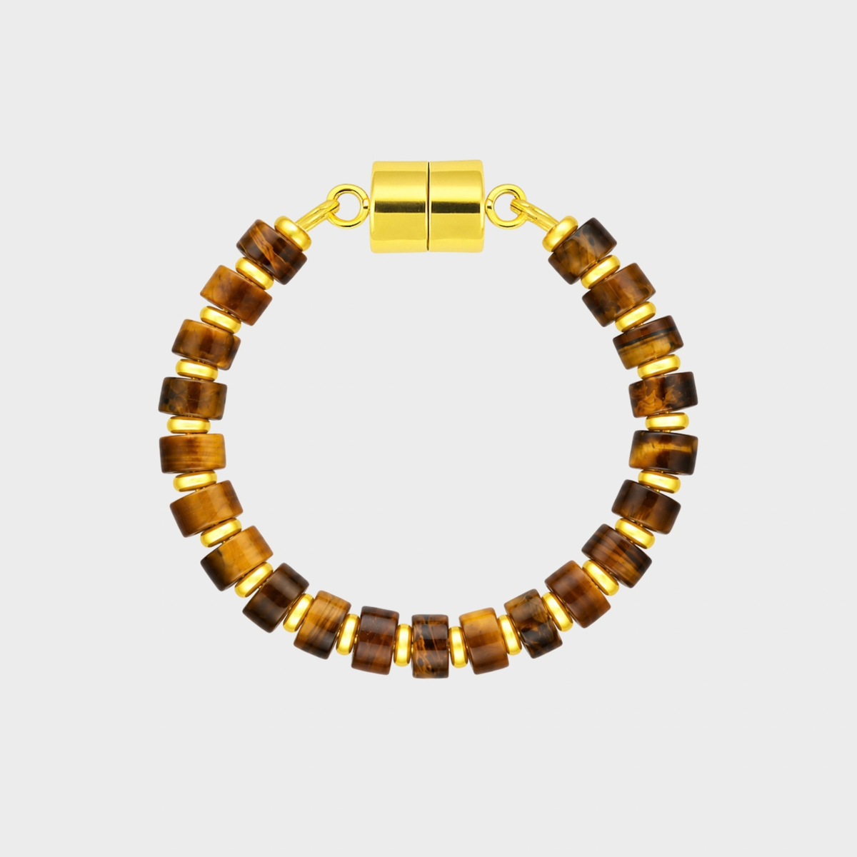 Tiger's Eye magnetic wine charm with gold hardware